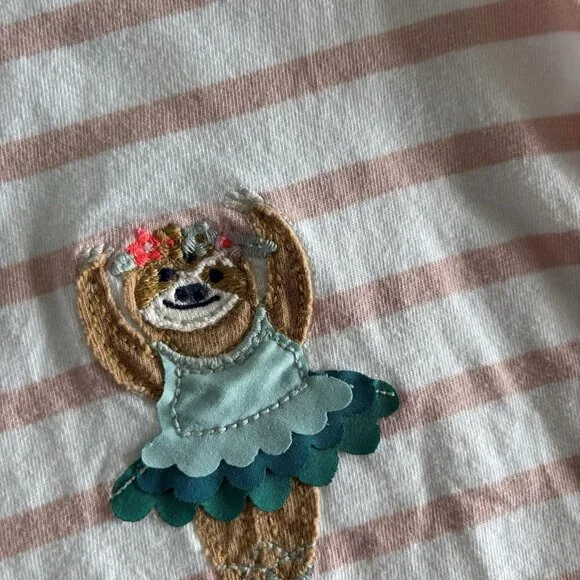 Mini Boden Appliqué Shirt Striped Ballerinas Short Sleeve Preppy 2-3 Years - Picture 4 of 13